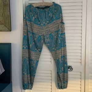 Bohemian Blue Paisley Women's Pants